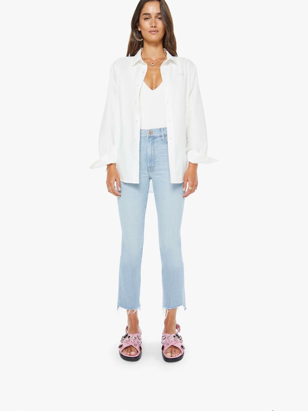 Lil Mother brand Light Insider Crop Step Fray Jeans - size 31 (for petite)